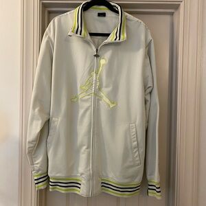 Jordan XXL Men's Y2K White and Neon Yellow Track Jacket